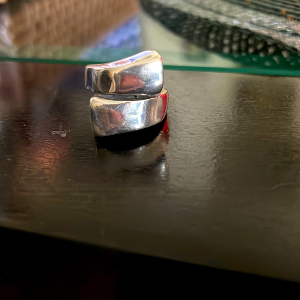 Statement Silver Plated Ring By Unode50. Great Ac… - image 1
